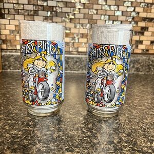1981 Vtg McDonalds The Great Muppet Caper Glass Jim Henson Miss Piggy set of 2